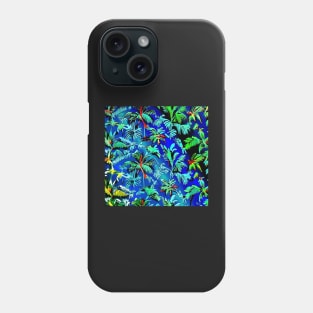 Aloha Hawaiian Palm Trees Flowers Psychedelic Floral Gift Luxury Trippy Vibrant Colorful Phone Case