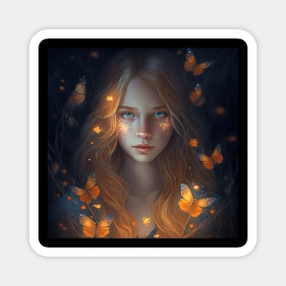 Blonde Butterfly Girl Magnet