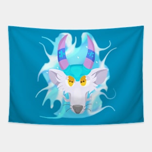 Cyan Face Tapestry