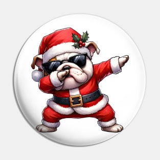 Christmas Bulldog Dabbing Dance Pin