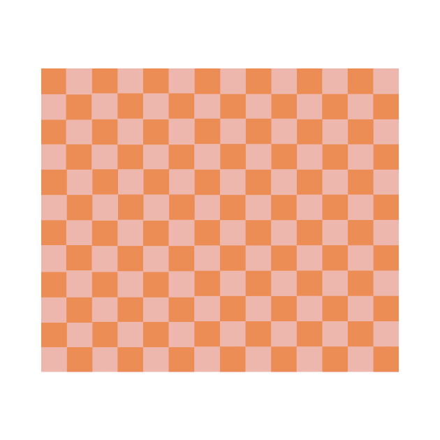 Checkered Pattern - Coral and Orange by TheWildOrchid