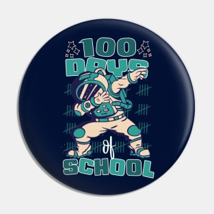 100 Days of school featuring an Astronaut Dabbing #5 Pin