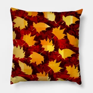 Golden Leaf Pattern Pillow