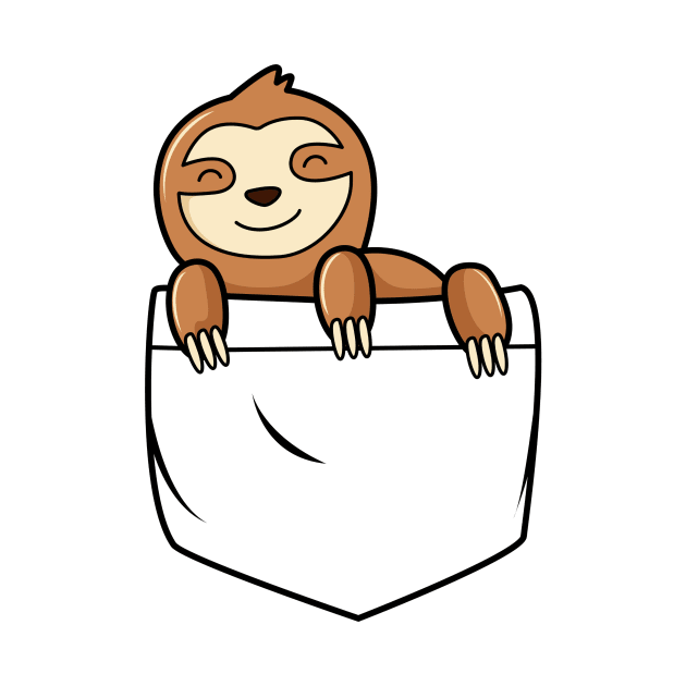 Cute Sloth in My Pocket by Creativity Haven