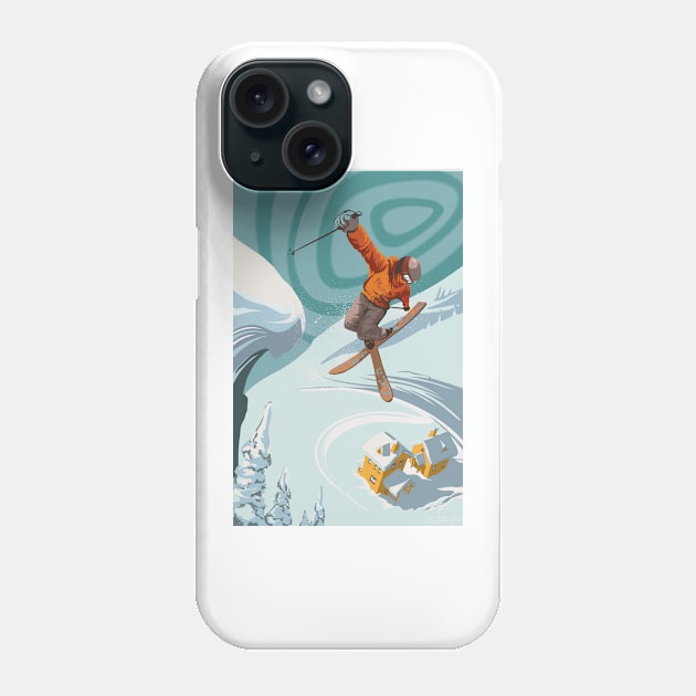 Retro Freestyle Alpine ski jumper Poster Phone Case by SFDesignstudio