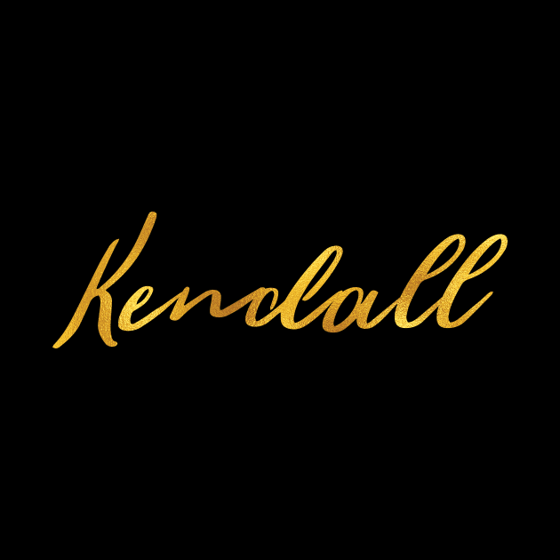 Kendall Name Hand Lettering in Faux Gold Letters by Pixel On Fire