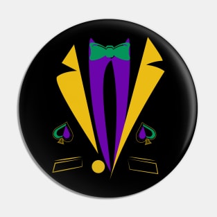 Mardi Gras Tuxedo Costume Funny Pin