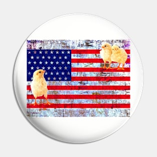 Chicken US Flag Pin