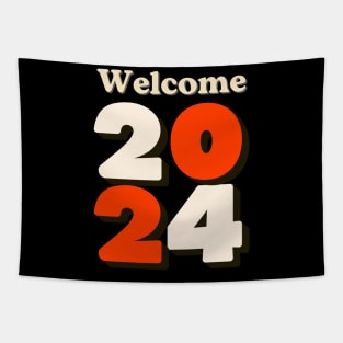 Bold Numbers Welcome 2024 Design Tapestry