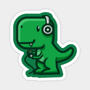 cute and fun dinosaur gamer Magnet