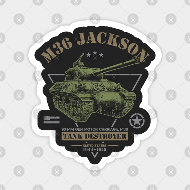 M36 Jackson Tank Destroyer Magnet by Military Style Designs