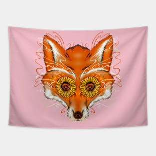 fox sunflower Tapestry