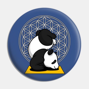 Cute Panda Bear Yoga Lover Flower Of Life Zen Gift Pin