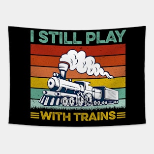 I Still Play With Trains Retro Tapestry