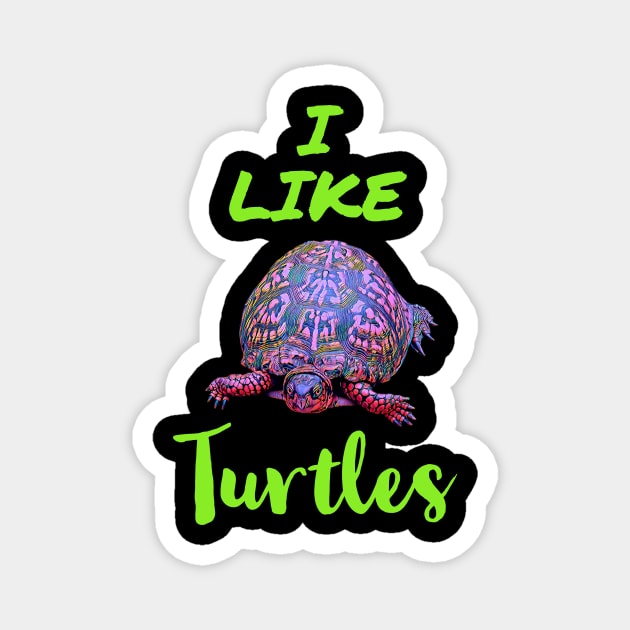 I Like Turtles Magnet by KathyG'sArt