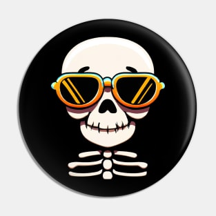 Skeleton Halloween Retro Colorful Pin