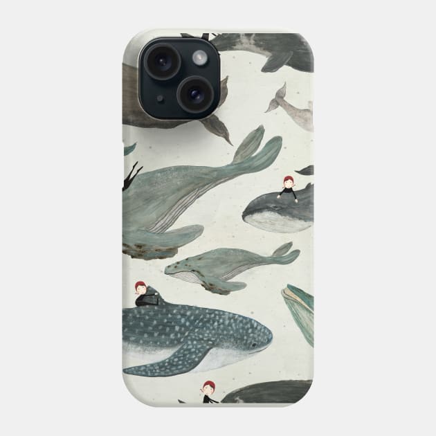 Whale Rider Phone Case by katherinequinnillustration