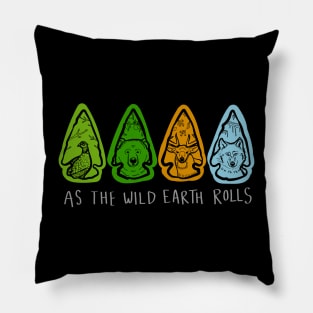 Arrowheads with Animals and Seasons "As The Wild Earth Rolls" Pillow