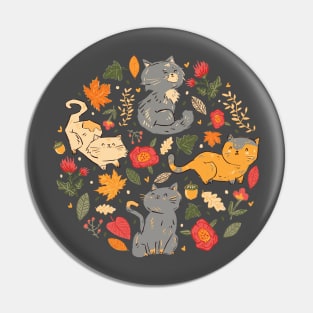 Autumn Cats Pin