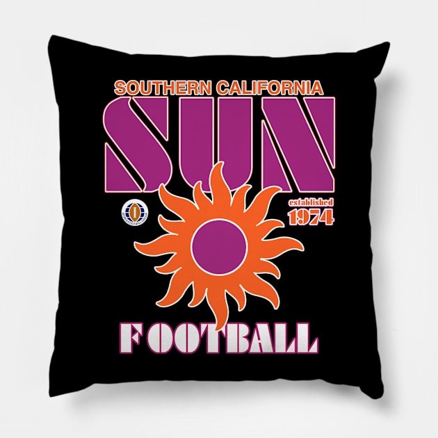 Southern California Sun Football Pillow by Tee Arcade