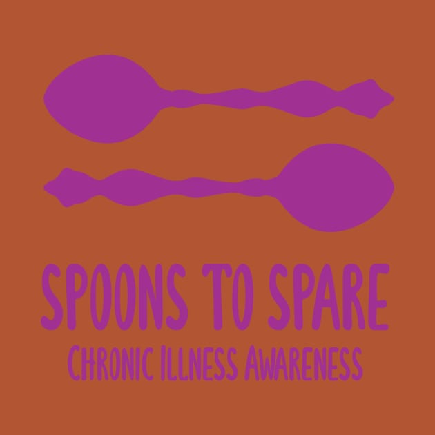 Spoons To Spare - Chronic Illness Awareness (Magenta) by KelseyLovelle