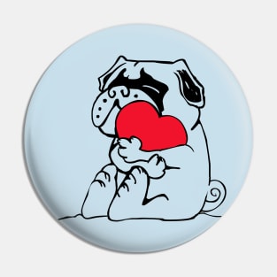 Pug Heart Pin