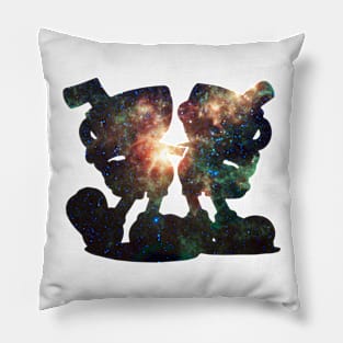 Galaxy Cuphead and Mugman Pillow