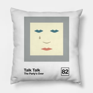 The Party's Over / Minimalist Style Graphic Artwork Poster Design Pillow