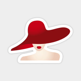 Portrait of the lady with the red hat Magnet