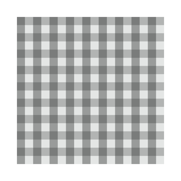 Classic Gingham Fabric Checkered Retro Pattern Grey by oknoki