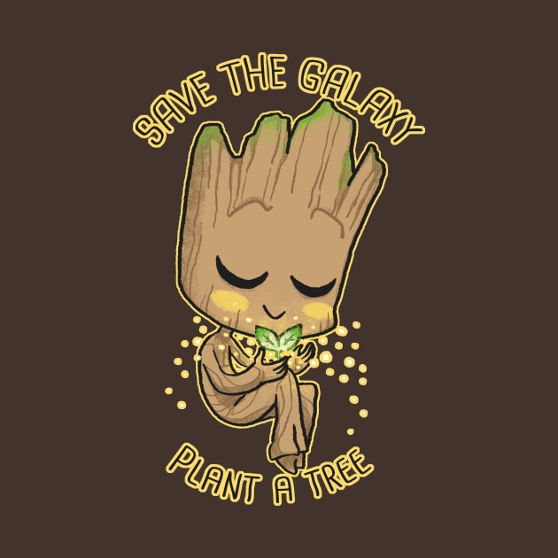 Cute Groot Save Galaxy Plant a Tree by Libou