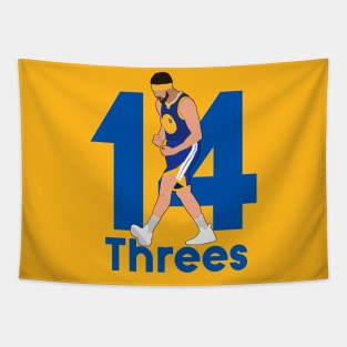 Klay Thompson 14 Three's Celebration - Golden State Warriors Tapestry