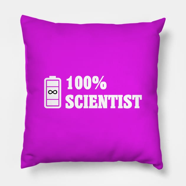 100% Scientist Pillow by JevLavigne