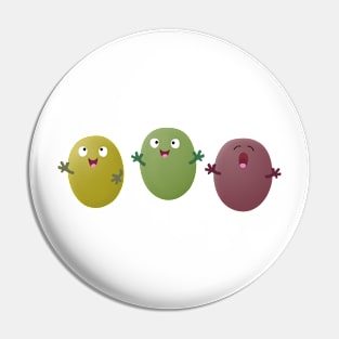 Cute happy olives singing cartoon Pin