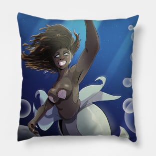 Gray Mermaid Pillow