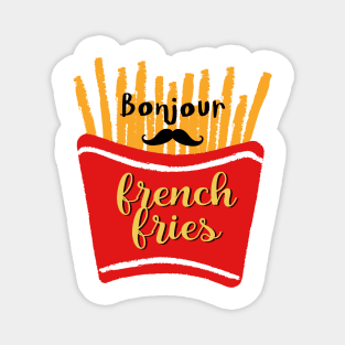 french fries bonjour Magnet