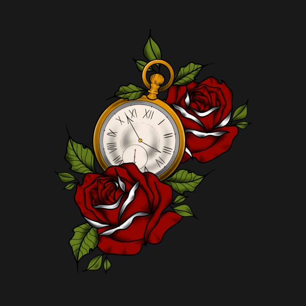 Roses, Clock by DamnedSilence