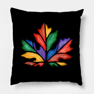 Rainbow Maple Leaf 1 Pillow