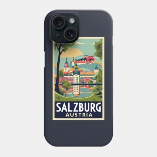 A Vintage Travel Art of Salzburg - Austria Phone Case