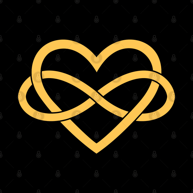 Polyamory Gold Infinity Heart by sexpositive.memes