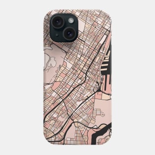 Montreal Map Pattern in Soft Pink Pastels Phone Case