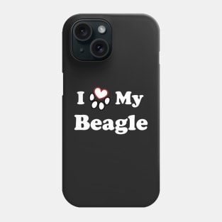 I Love My Beagle - heart dog paw Phone Case