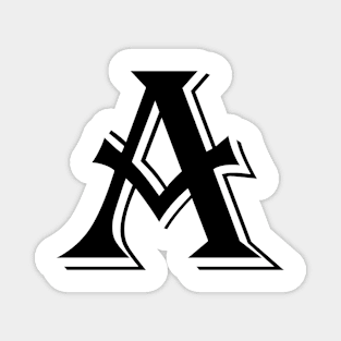 Black letter A in vintage style Magnet