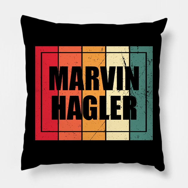 Personalized Marvin Name Vintage Styles Purple Color 70s 80s 90s Pillow by Gorilla Animal