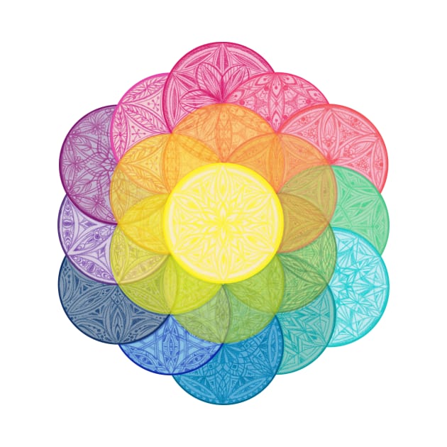 Rainbow Color Palette Flower of Life by SonoSonoStudio