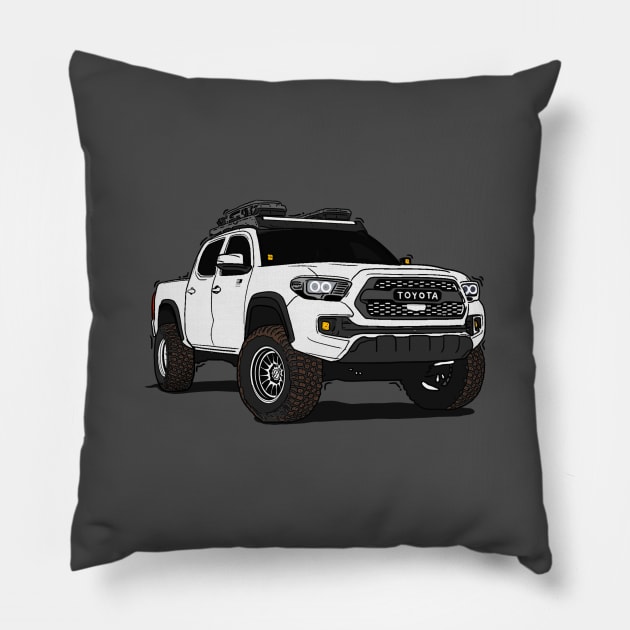 Toyota 4Runner White Pillow by 4x4 Sketch