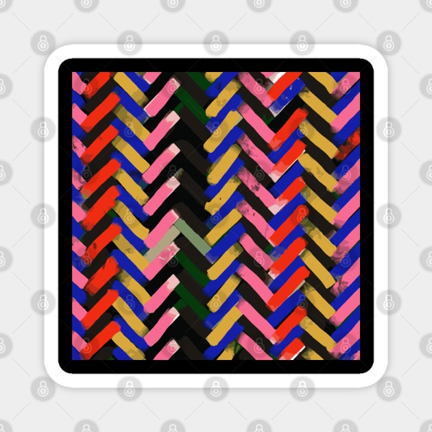 Modern abstract geometric chevron texture Magnet by dvongart