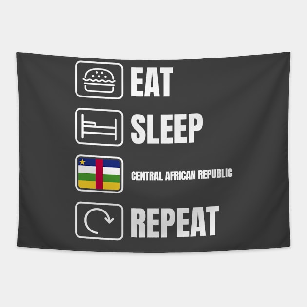 Eat Sleep Central African Republic Repeat Tapestry by BramCrye