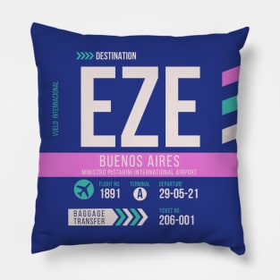 Buenos Aires (EZE) Airport Code Baggage Tag Pillow