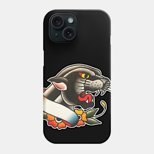 Panther Scroll Tattoo Design Phone Case